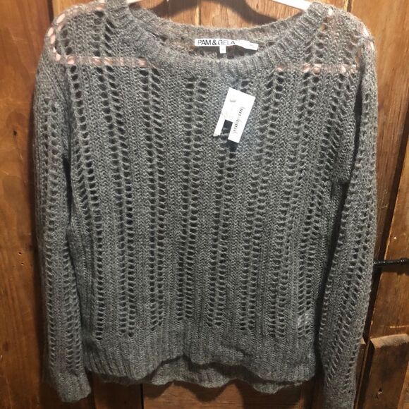 PAM & GELA OPEN KNIT LAYERING TOP - S - Picture 8 of 12